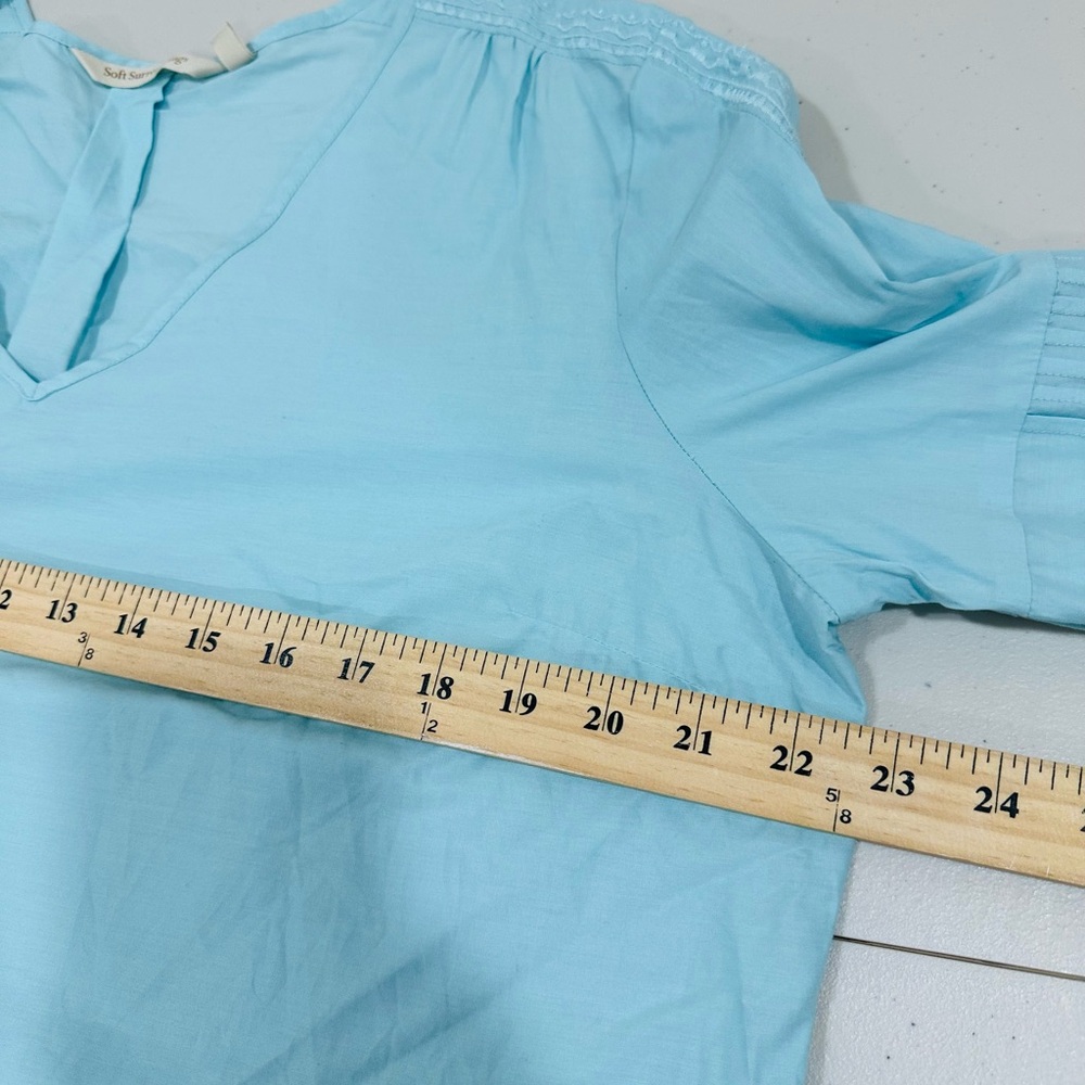 Soft Surroundings Heloise Eyelet Sleeve Blue Tunic Size L - Picture 11 of 13
